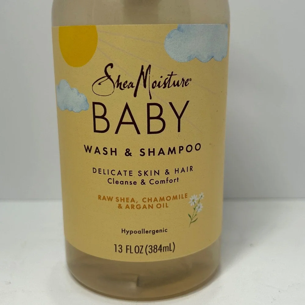 SheaMoisture Baby Wash and Shampoo Raw Shea Chamomile Argan Oil 13oz Pump Bottle